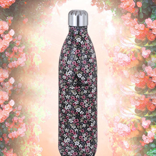 Vacuum Bottle - Black Floral