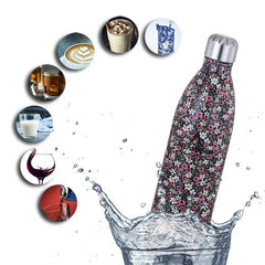 Vacuum Bottle - Black Floral